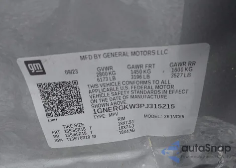 2023 Chevrolet Traverse Fwd Lt Cloth from USA, damaged, VIN 1GNERGKW3PJ315215